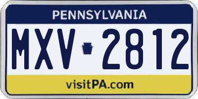 PA license plate MXV2812
