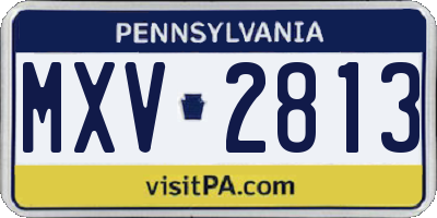 PA license plate MXV2813