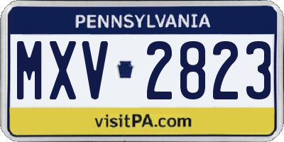 PA license plate MXV2823