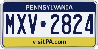 PA license plate MXV2824