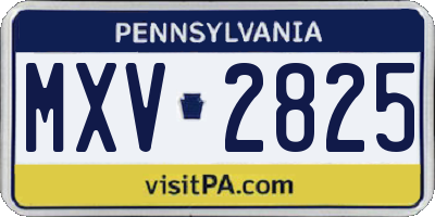 PA license plate MXV2825