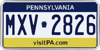 PA license plate MXV2826