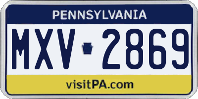 PA license plate MXV2869