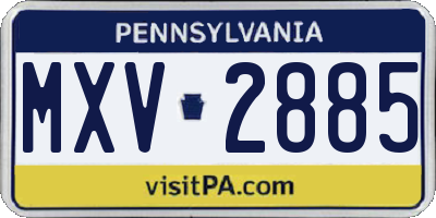 PA license plate MXV2885