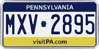 PA license plate MXV2895