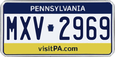 PA license plate MXV2969