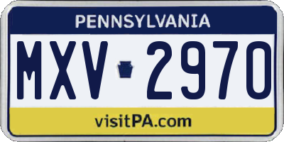 PA license plate MXV2970