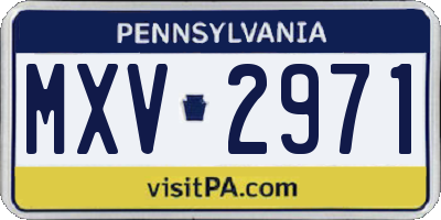 PA license plate MXV2971