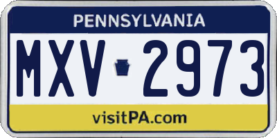 PA license plate MXV2973