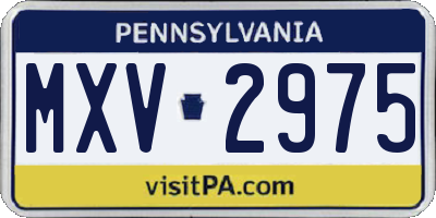 PA license plate MXV2975