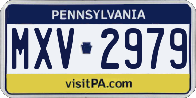 PA license plate MXV2979