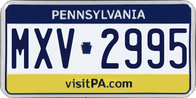 PA license plate MXV2995