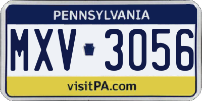 PA license plate MXV3056