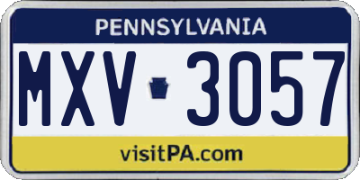 PA license plate MXV3057