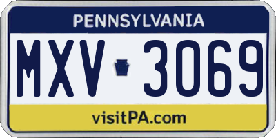 PA license plate MXV3069