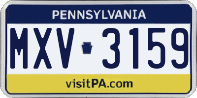PA license plate MXV3159