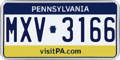 PA license plate MXV3166