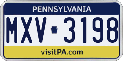 PA license plate MXV3198