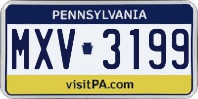 PA license plate MXV3199