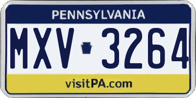 PA license plate MXV3264