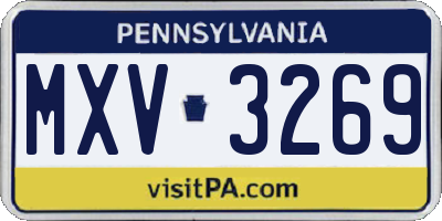 PA license plate MXV3269