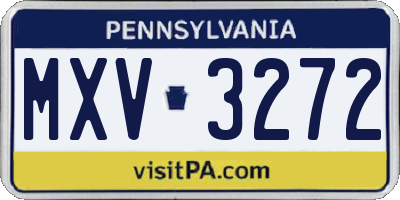 PA license plate MXV3272