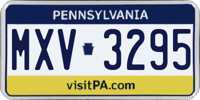 PA license plate MXV3295