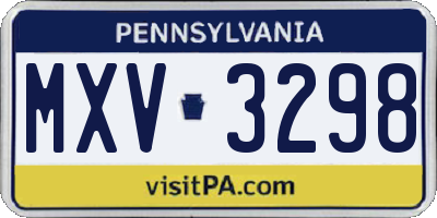 PA license plate MXV3298