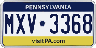 PA license plate MXV3368