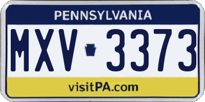 PA license plate MXV3373