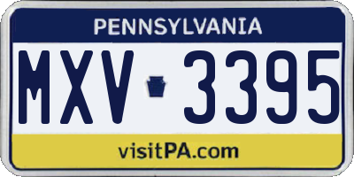 PA license plate MXV3395