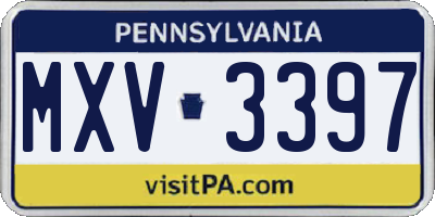 PA license plate MXV3397