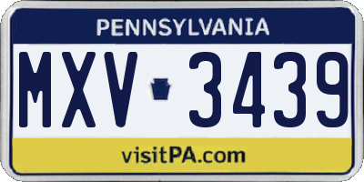 PA license plate MXV3439
