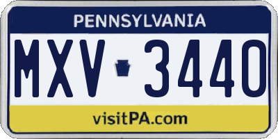 PA license plate MXV3440