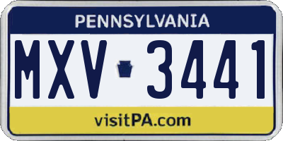 PA license plate MXV3441