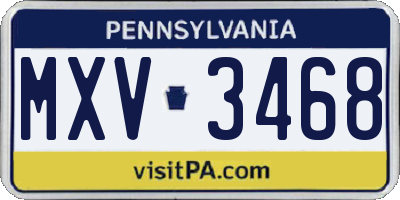 PA license plate MXV3468