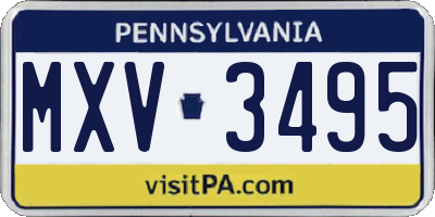 PA license plate MXV3495