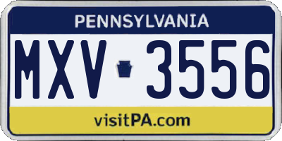 PA license plate MXV3556
