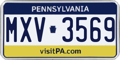 PA license plate MXV3569