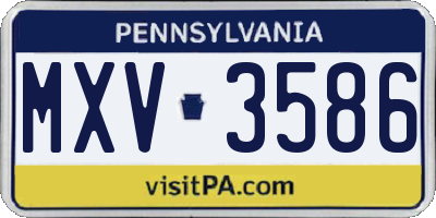 PA license plate MXV3586