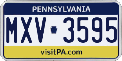 PA license plate MXV3595