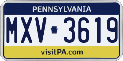 PA license plate MXV3619