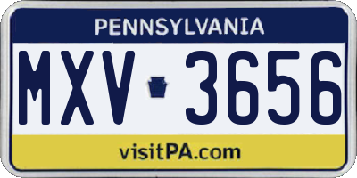 PA license plate MXV3656