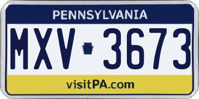 PA license plate MXV3673