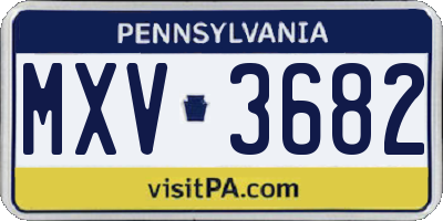 PA license plate MXV3682