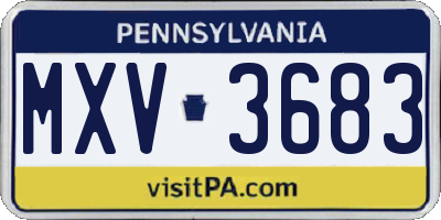 PA license plate MXV3683