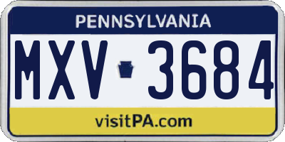 PA license plate MXV3684