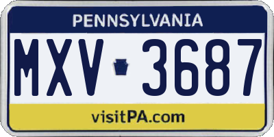 PA license plate MXV3687