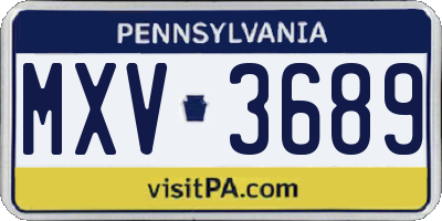 PA license plate MXV3689