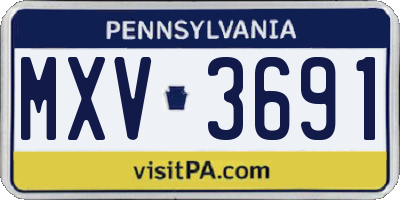 PA license plate MXV3691